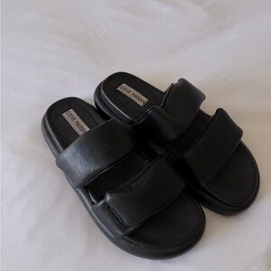 Steve Madden Black Slide Sandals - size 8